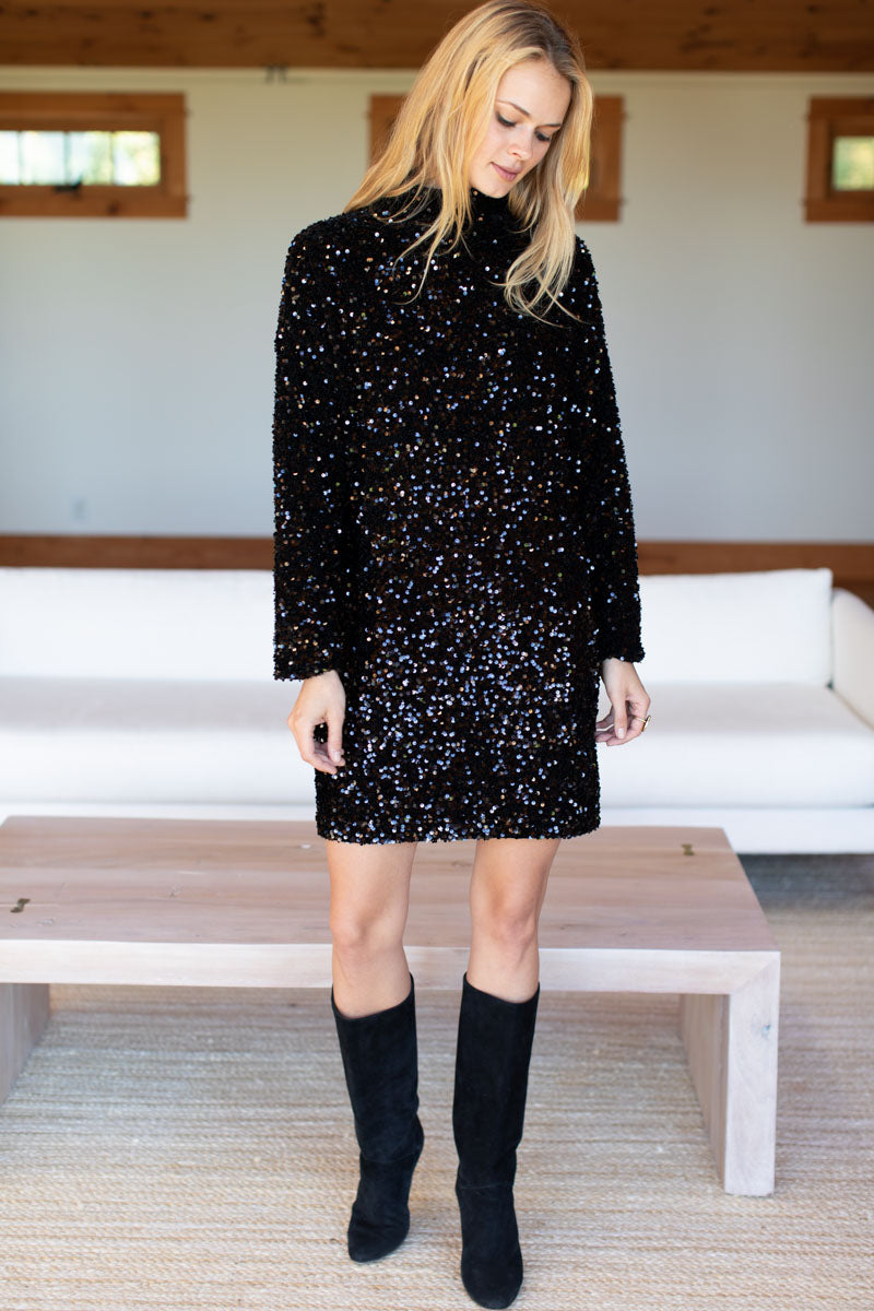 Edie Dress - Black Sequin