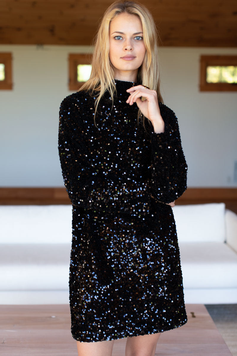 Edie Dress - Black Sequin