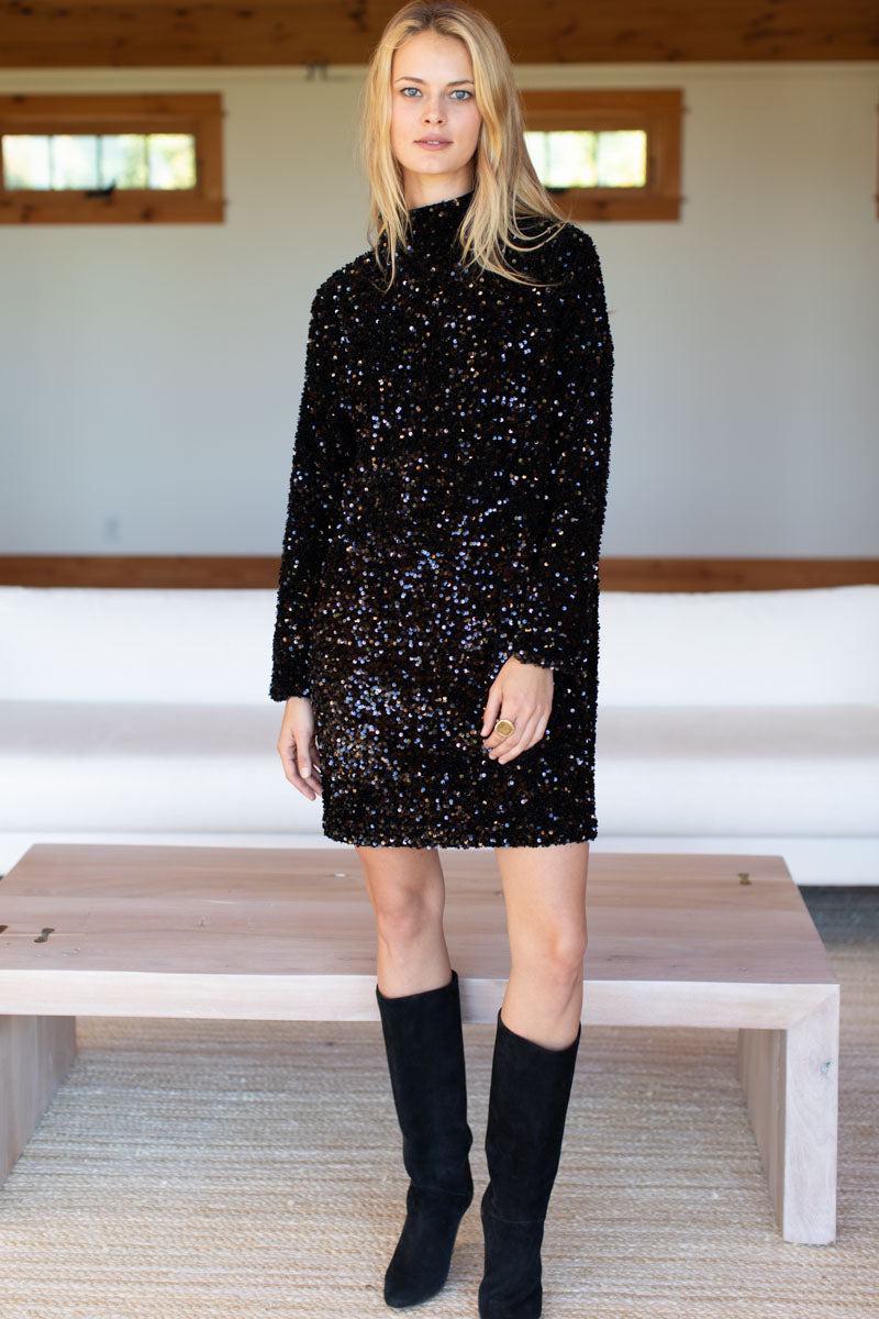 Edie Dress - Black Sequin