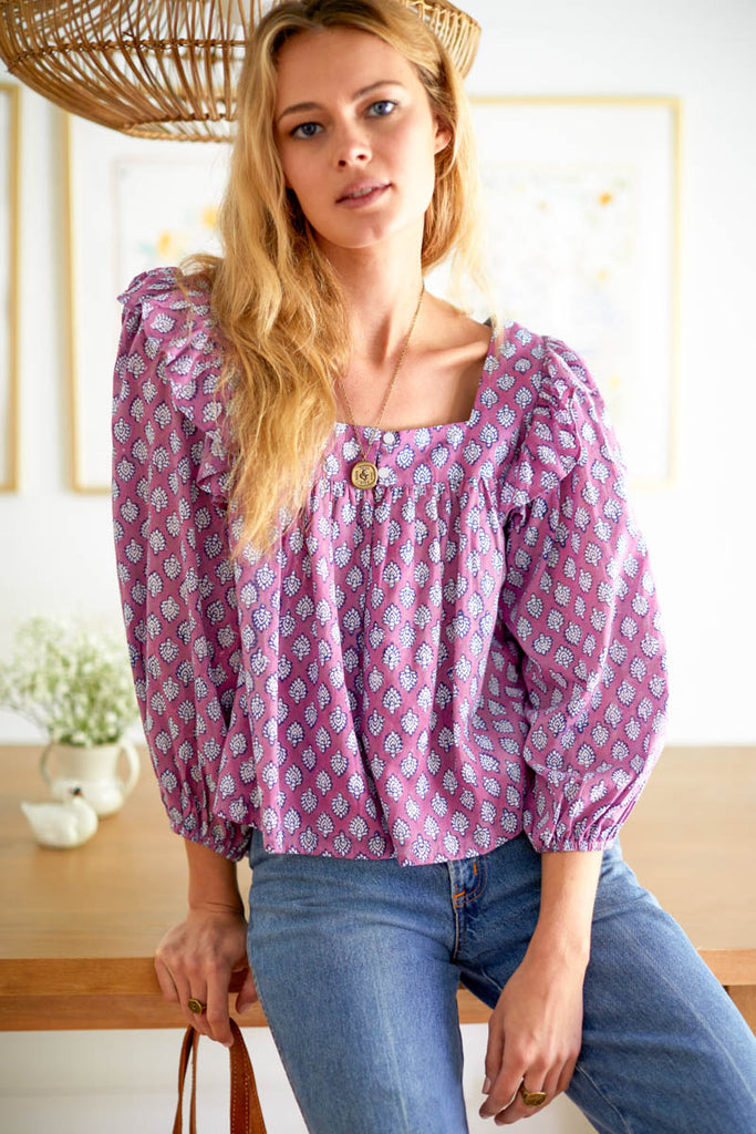 Adelina Blouse - Sisters Purple Orchid Organic - Emerson Fry