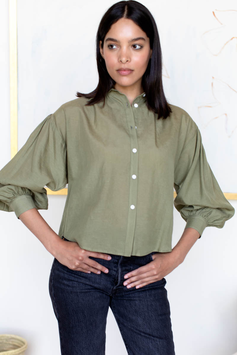 Elvie Long Sleeve Shirt - Fern Green