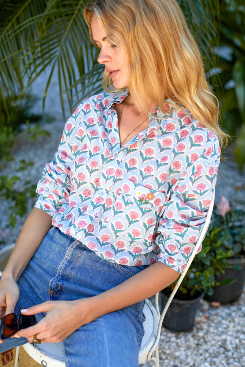 Ryan Shirt - Frances Blue + Pink Organic