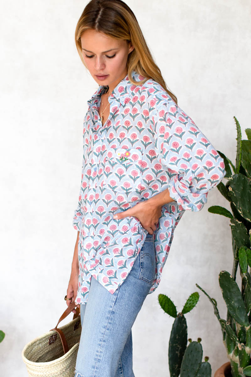 Ryan Shirt - Frances Blue + Pink Organic