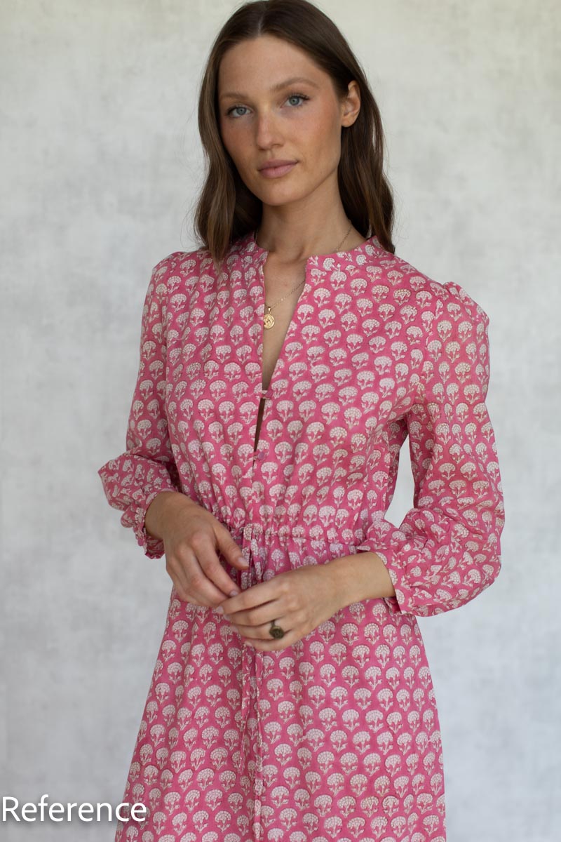 Frances Dress 2 - Crescent Flower Bon Pink Organic