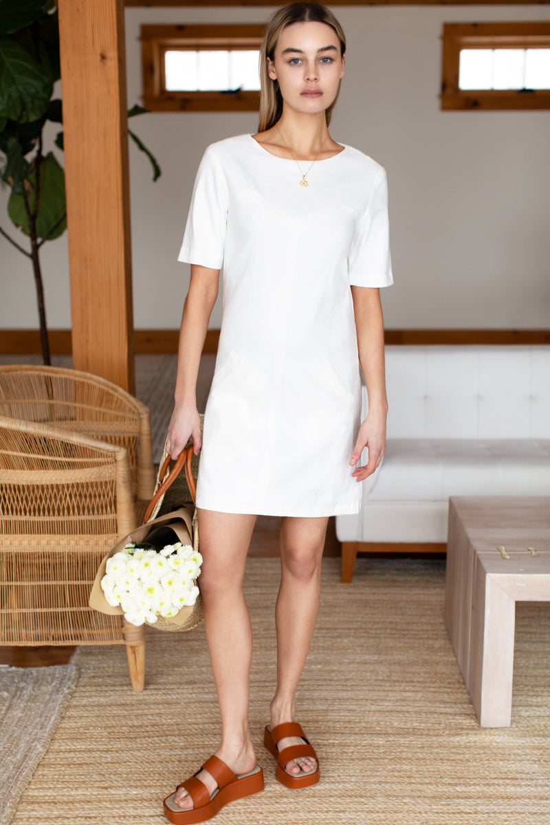 60s Pernille Dress - Ivory Linen