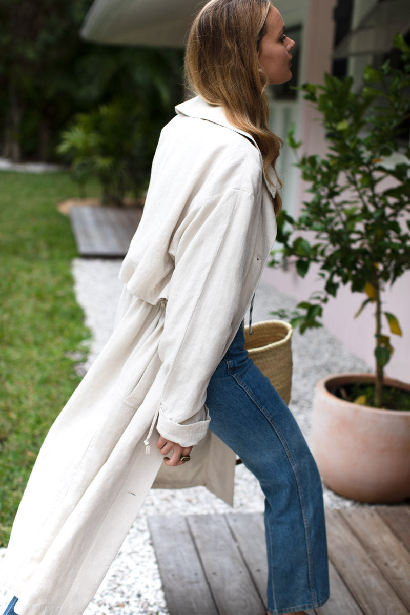 Layering Trench - Almond Linen
