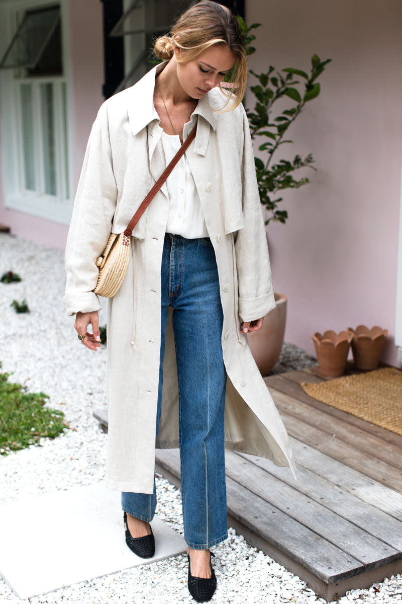 Layering Trench - Almond Linen