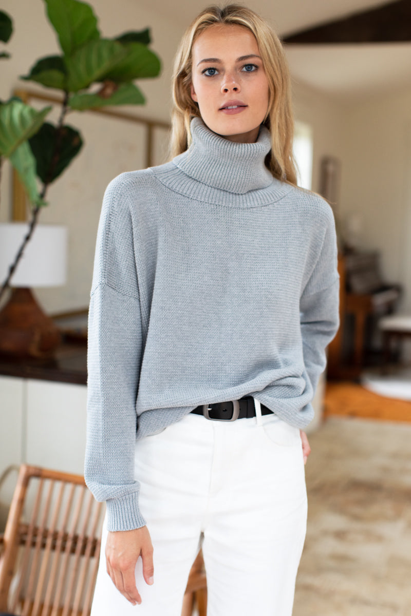 Carolyn Turtleneck Sweater - Grey Organic