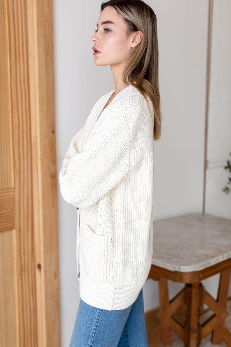 Cozy Cotton Cardigan - Ivory Organic