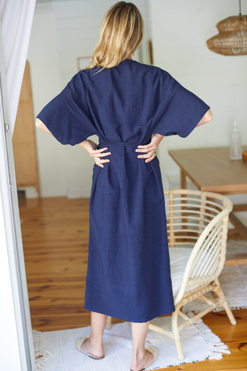 Delphine Button Front Dress - Maritime Linen