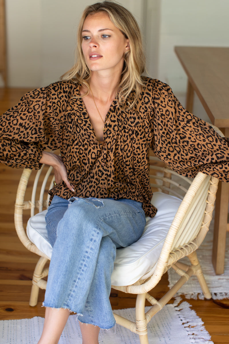 Emmaline Blouse - Leopard Organic