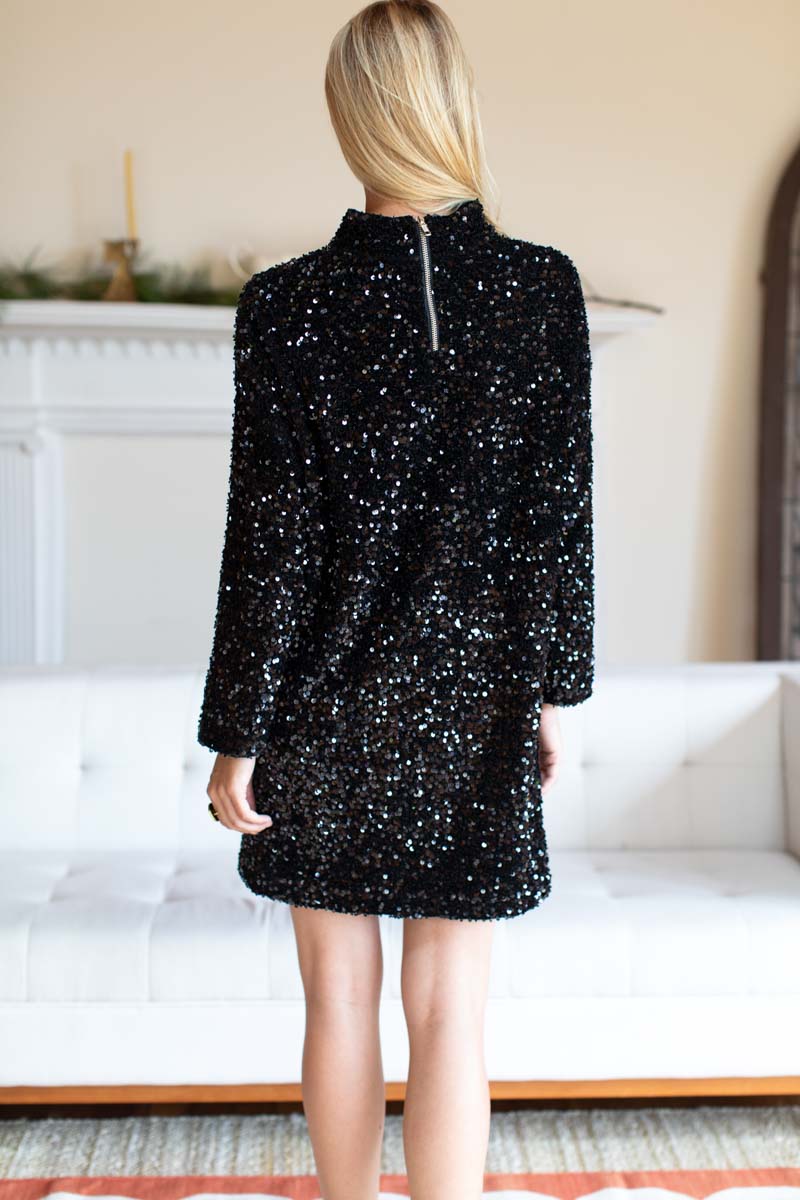 Edie Dress - Black Sequin