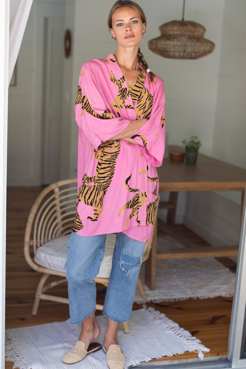 Fete Layering Top - Tigers Aurora Pink