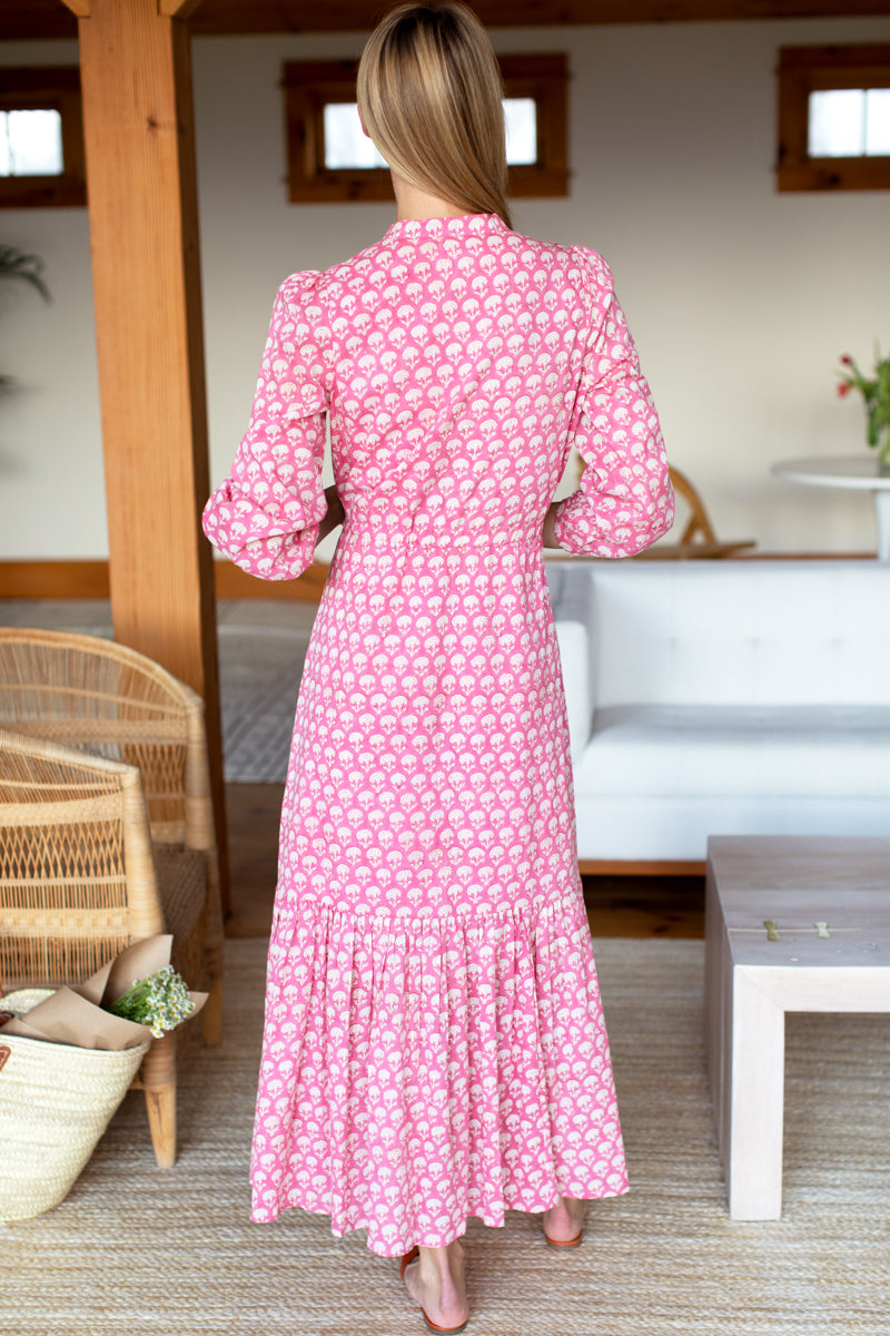 Frances Dress 3 - Crescent Flower Bon Pink Organic