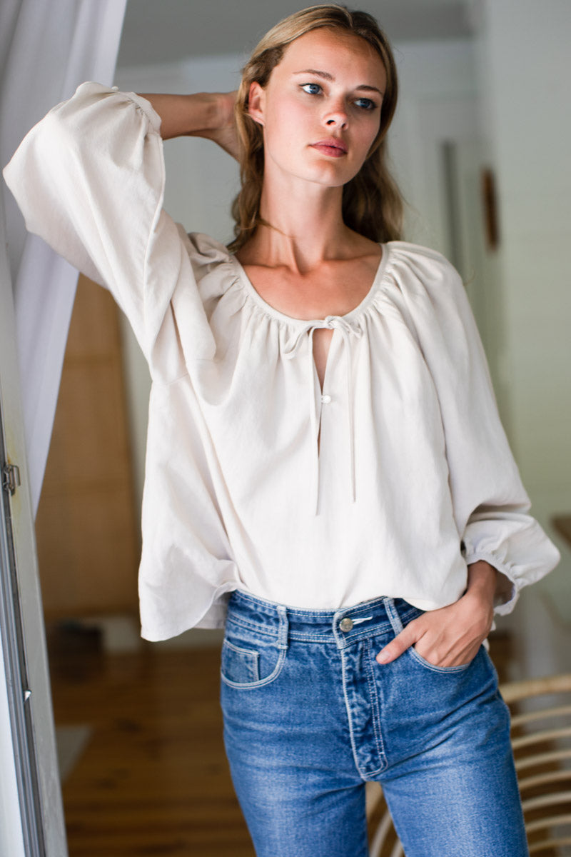Lucy Blouse - Almond Linen