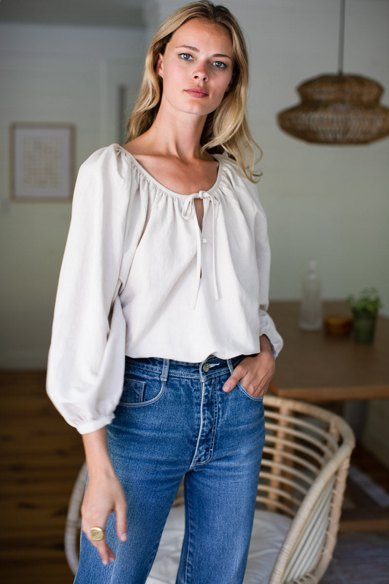 Lucy Blouse - Almond Linen