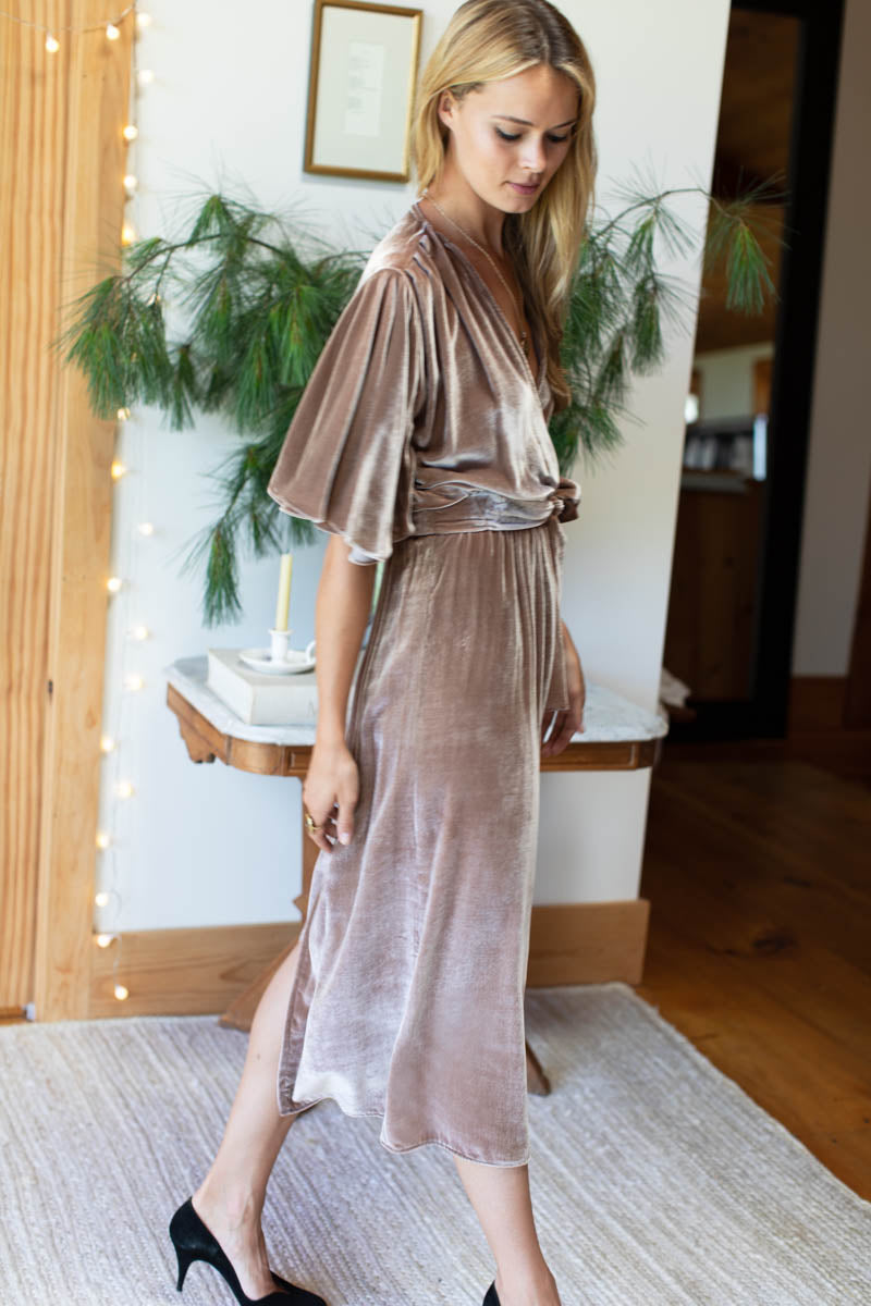 Lila Dress - Chestnut Silk Velvet Lila Dress - Chestnut Silk Velvet