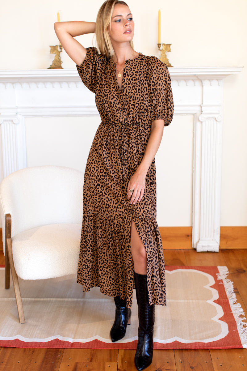 Lucy Dress - Vintage Leopard Organic