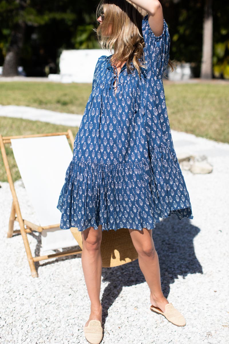 Puff Isla Dress - Marguerite Blue Organic