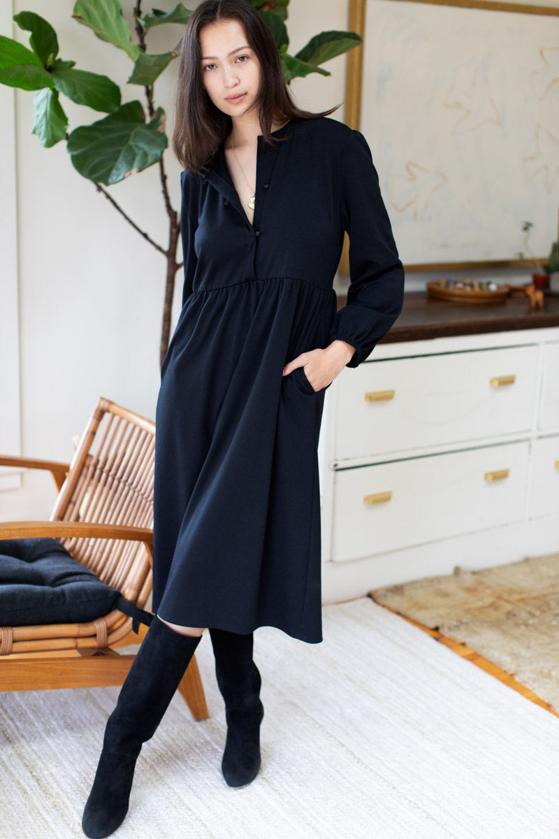Selby Midi Knit Dress - Black Ponte Selby Midi Knit Dress - Black Ponte
