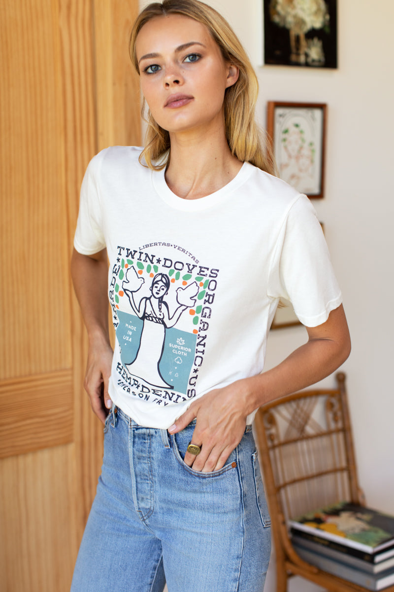 Twin Doves T-Shirt - Goddess Sea Organic
