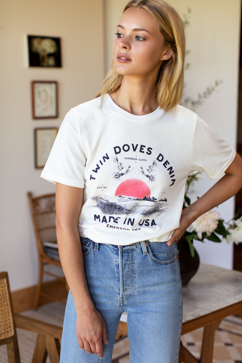 Twin Doves T-Shirt - Rising Sun Organic
