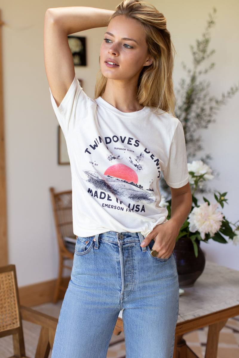 Twin Doves T-Shirt - Rising Sun Organic