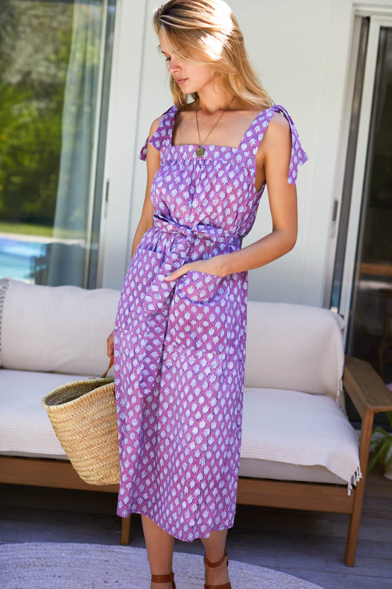 Izzy Long Dress - Sisters Purple Orchid Organic