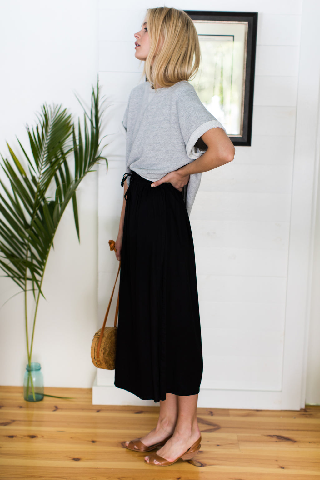 Drawstring Skirt - Black