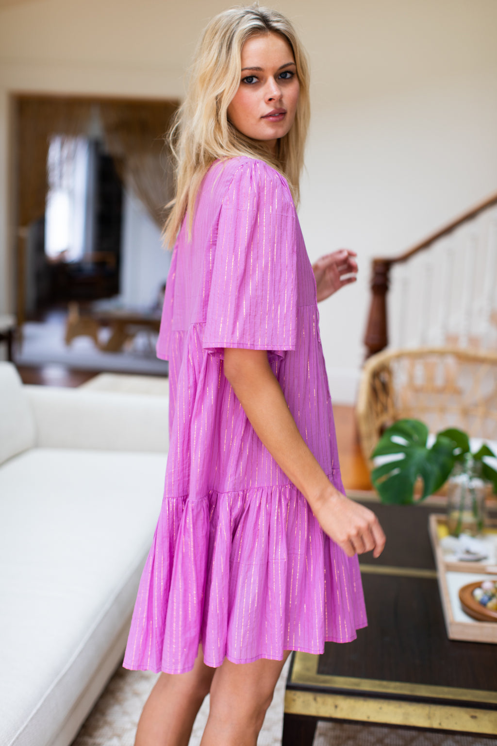 Isla Dress - Pink Lavender Lurex