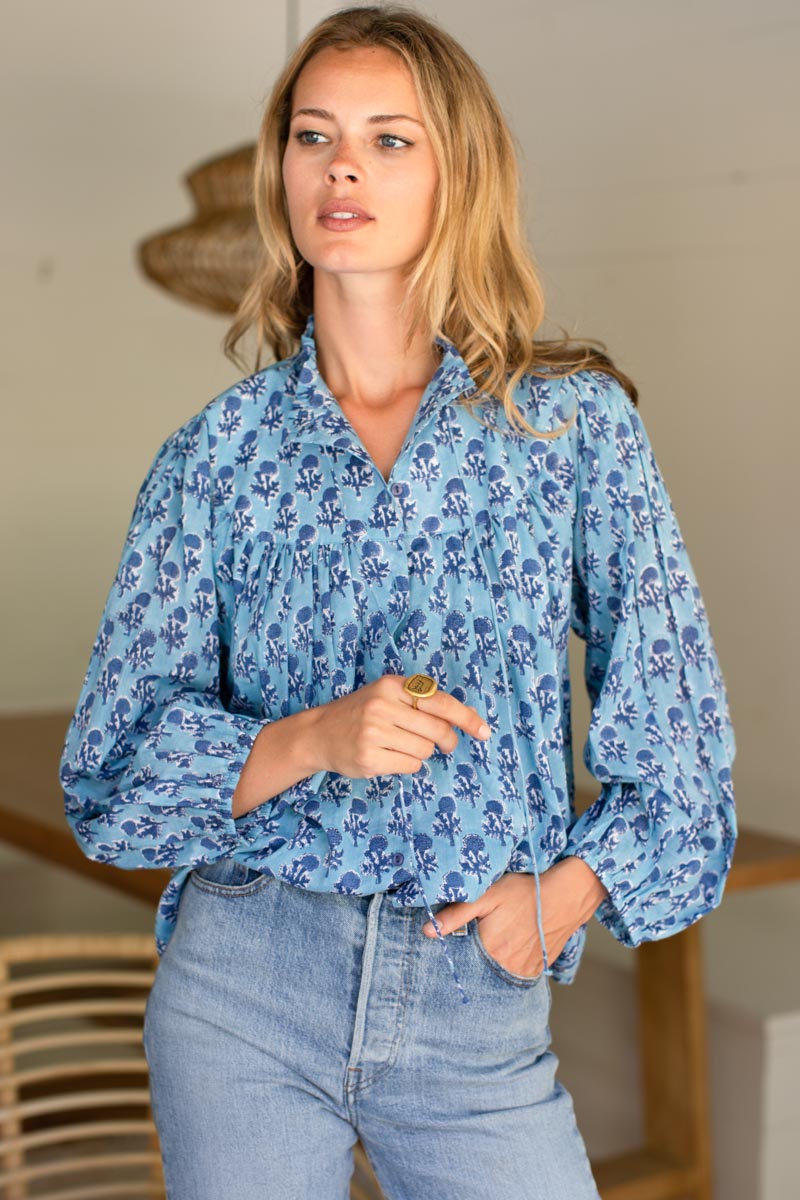 Emmaline Blouse - Little Marigolds Danube Organic