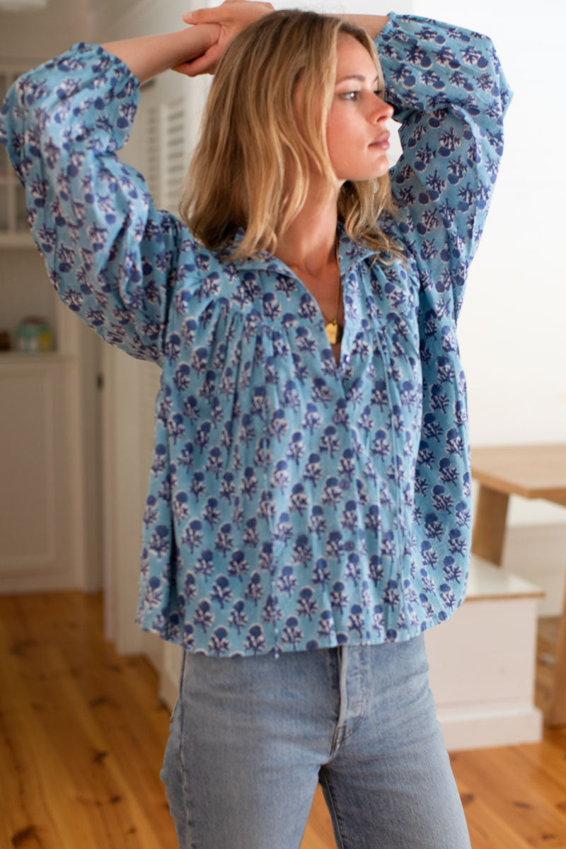 Emmaline Blouse - Little Marigolds Danube Organic