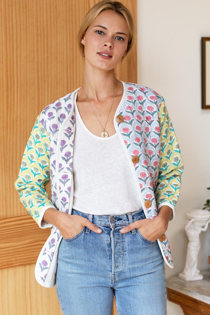 India Quilted Jacket - Frances Patchwork Organic
