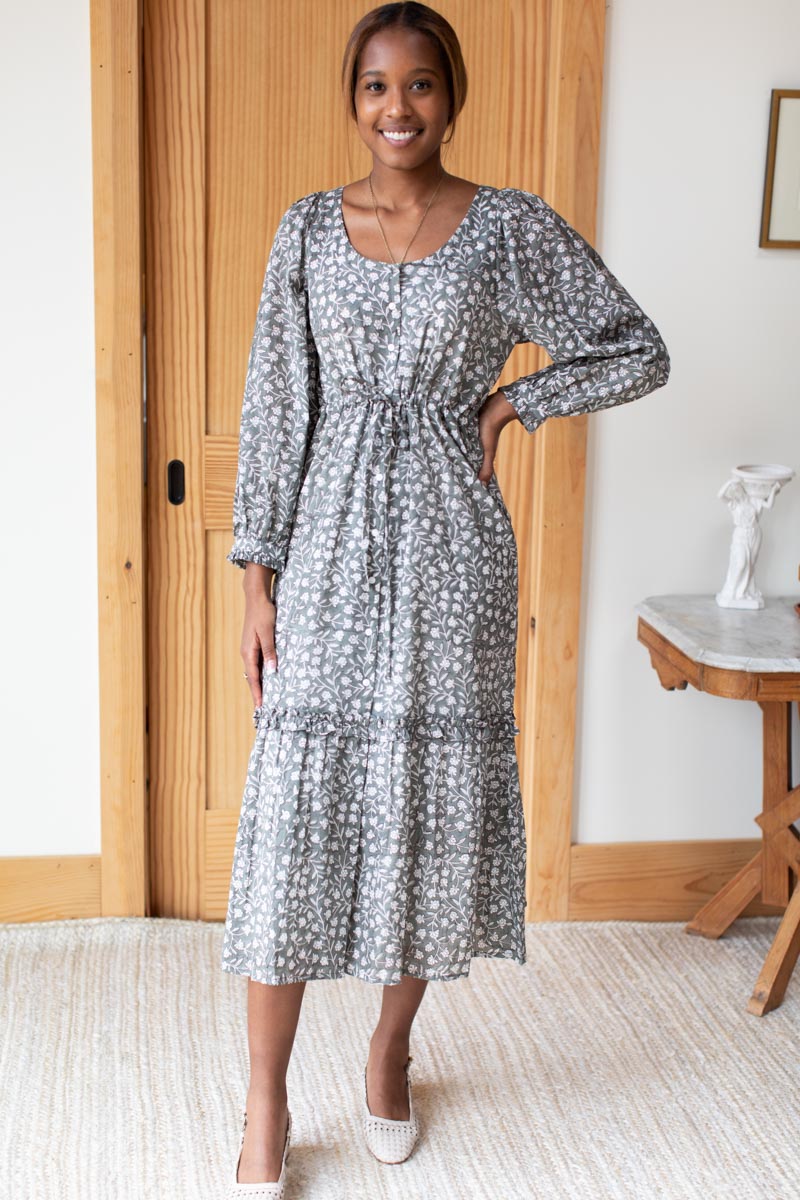 Lucy Lake Dress - Garden Hushed Green Organic - Emerson Fry Lucy Lake Dress - Garden Hushed Green Organic - Emerson Fry