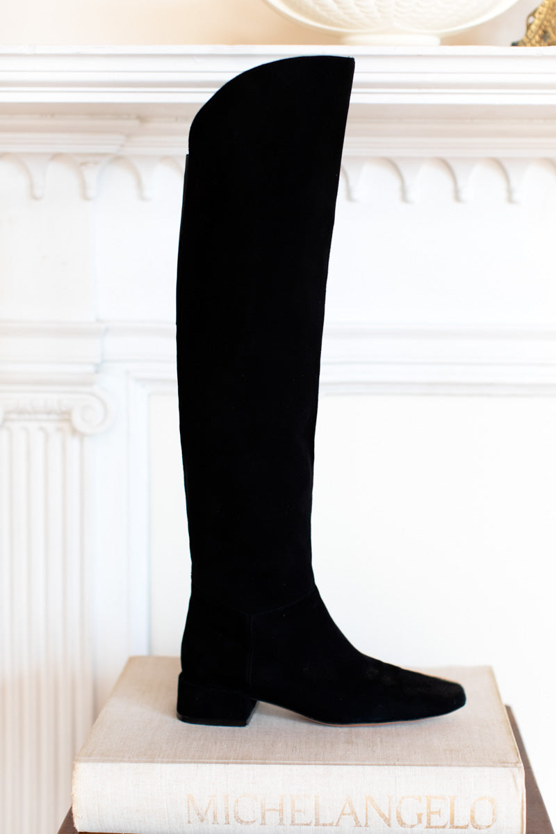Over The Knee Boot - Black Suede - Emerson Fry