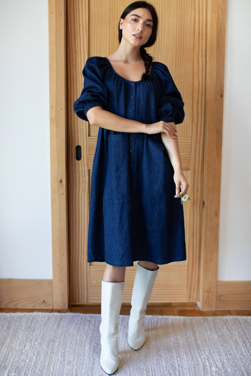 denim market dress Denim Market Dress - Indigo Hemp Organic