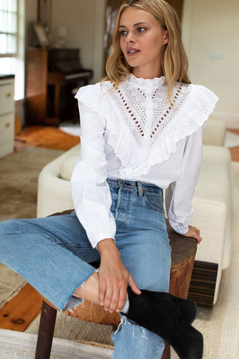 Victoria 2 Blouse - White Poplin