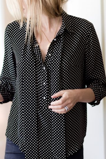 Ribbons Blouse - Black Dot