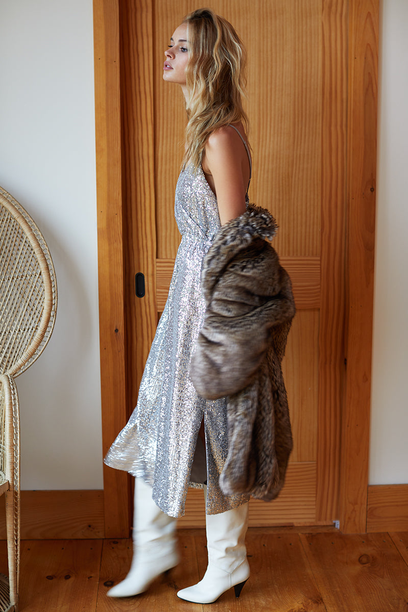 Sparkler Dress - Silver Sequin