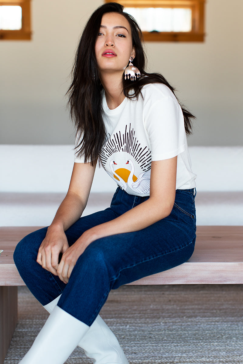Twin Swans T-Shirt - Ivory
