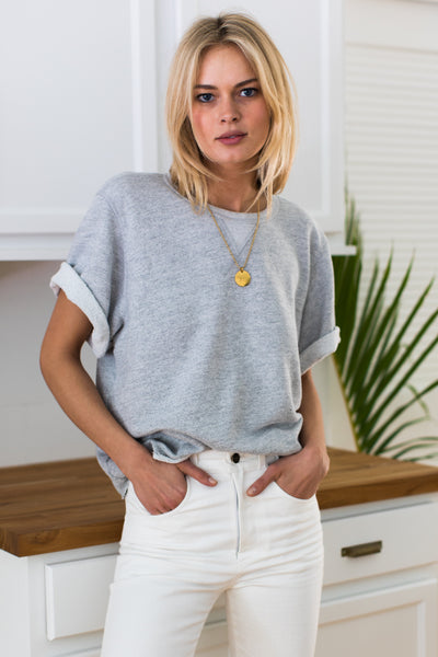 Short Sleeve Sweatshirt – Heather Grey - Emerson Fry