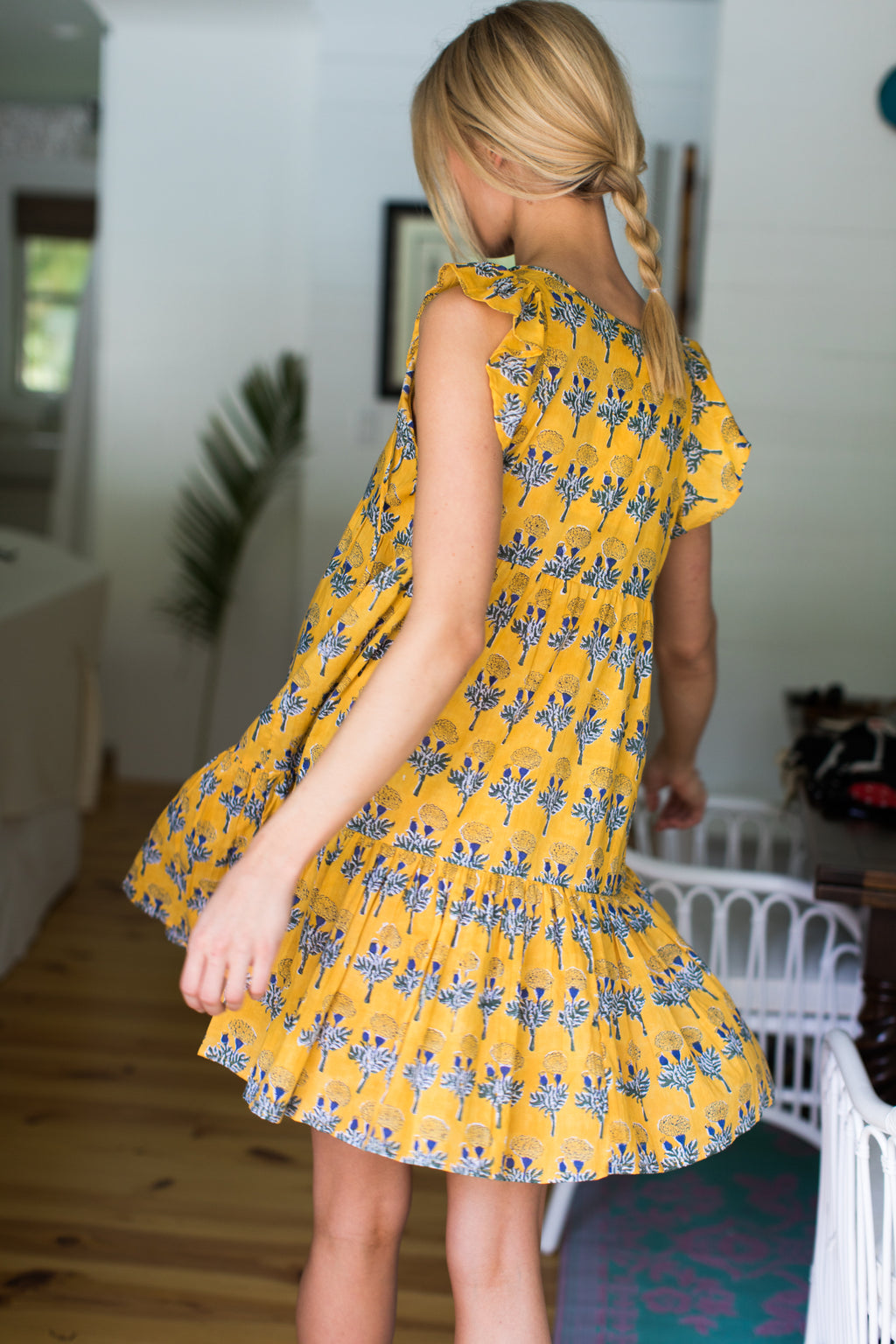 Angel Dress - Big Marigolds Yellow Organic