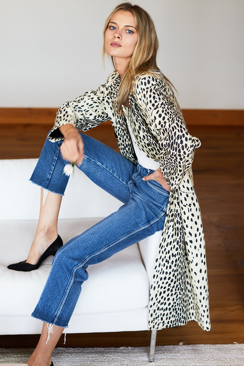 Bowery Coat - Leopard Linen