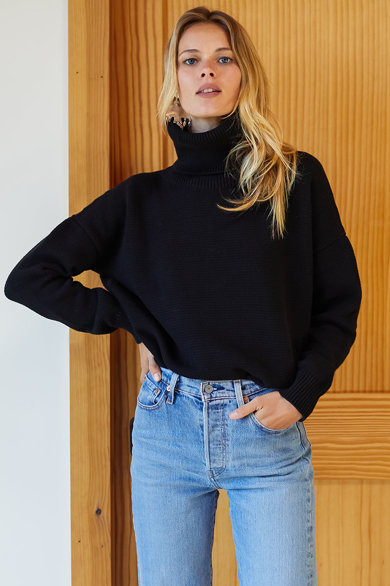 Carolyn Turtleneck Sweater - Black Organic