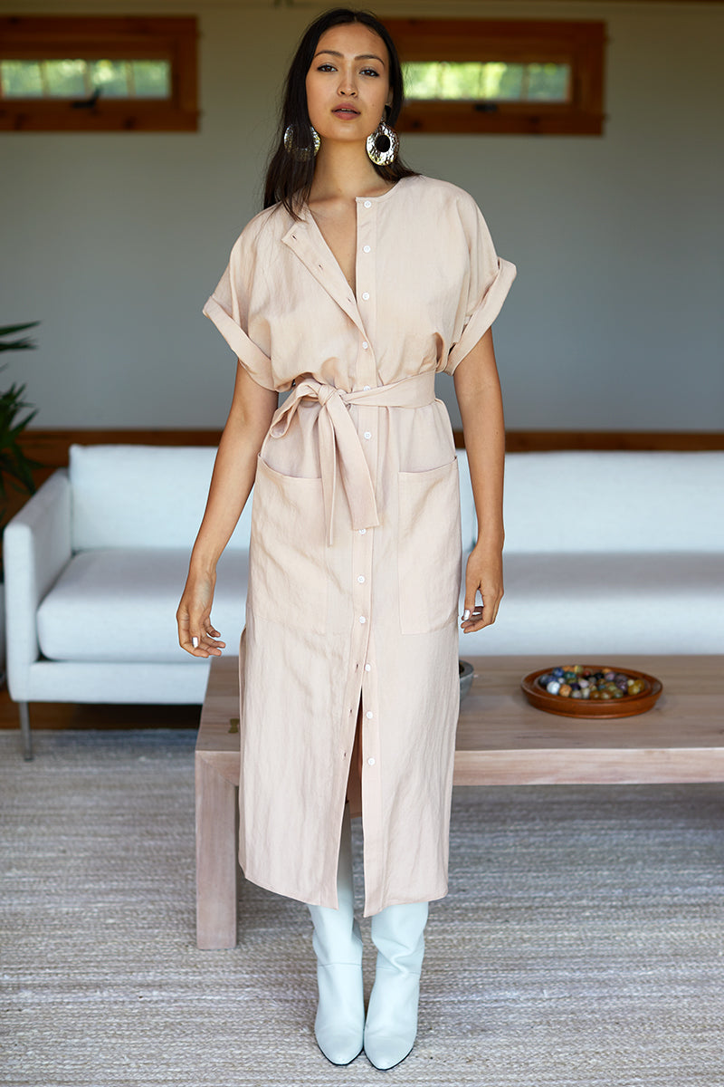 Desert Dress - Shell Pink Linen Desert Dress - Shell Pink Linen