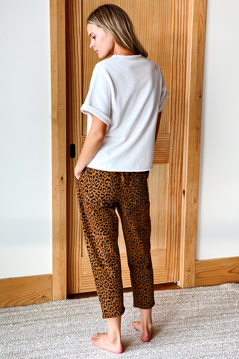 Drawstring Pant - Vintage Leopard Organic