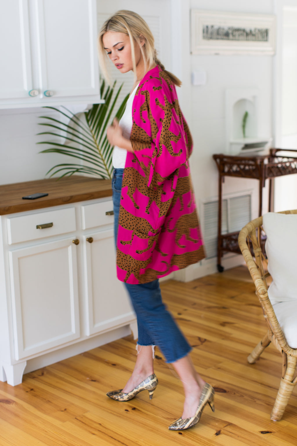 Fete Kimono - Pink Yarrow Cheetah