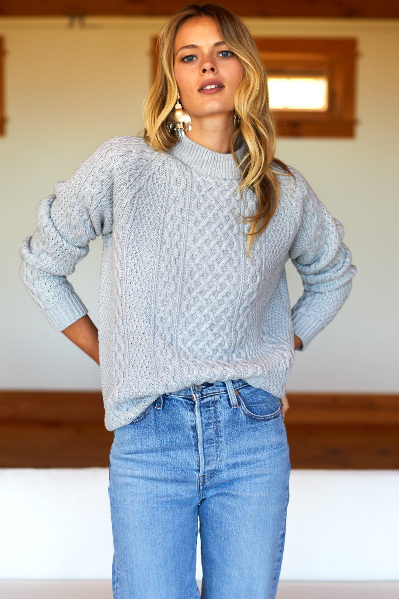 Fisherman Sweater - Heather Grey