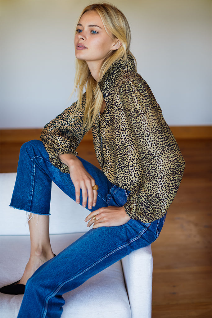 Frankie Blouse - Little Cheetah Silk - Emerson Fry