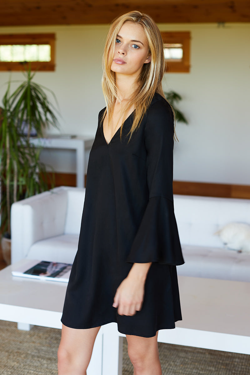 Bell Sleeve Dress - Black - Emerson Fry Bell Sleeve Dress - Black - Emerson Fry